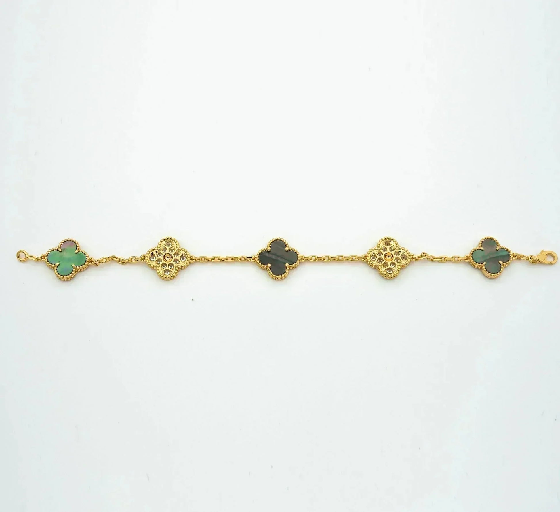 [⭐JeweliWhal] CLOVER 5 MOTIF GRAY MOP BRACELET COLLECTION