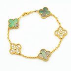 [⭐JeweliWhal] CLOVER 5 MOTIF GRAY MOP BRACELET COLLECTION