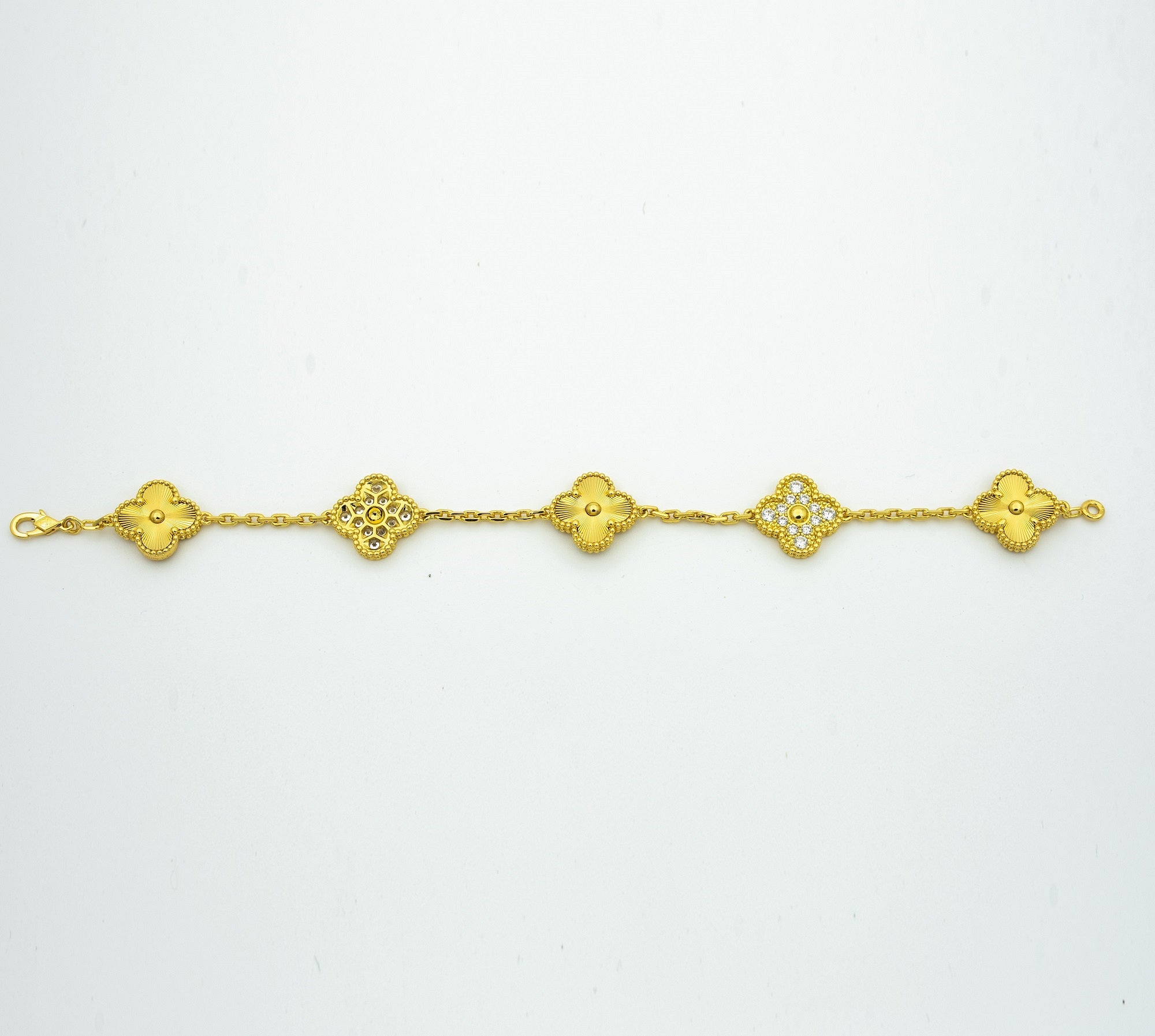 ¡®Jewelicorn¡¯CLOVER BRACELET 5 MOTIFS GOLD DIAMOND