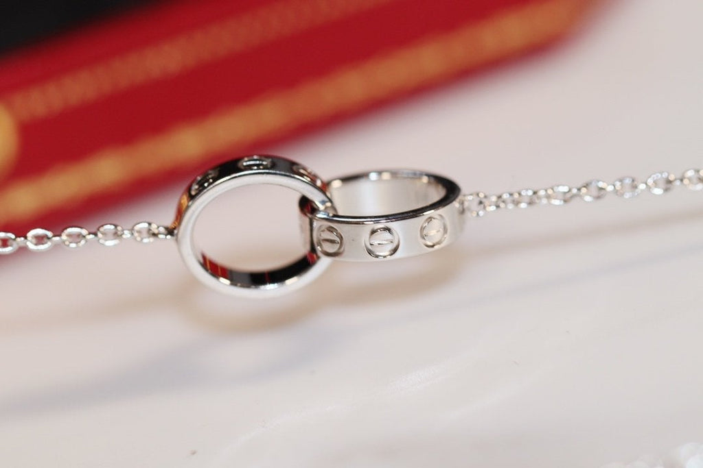 ®Jewelicorn®ラブネックレス ピンクゴールド＆シルバー