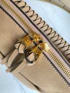 MAIDA HOBO 33CM BEIGE MONOGRAM EMBOSSED GRAINED COWHIDE