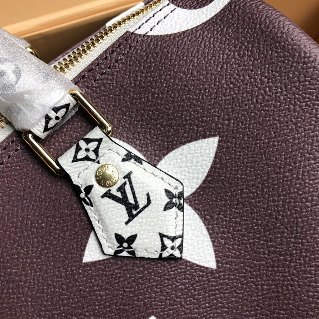 SPEEDY BANDOULIERE 30 BRAUN-WEISS RIESENMONOGRAMM-LEINWAND