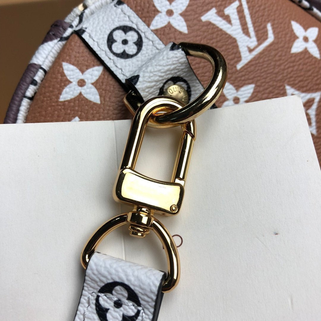 SPEEDY BANDOULIERE 30 BRAUN-WEISS RIESENMONOGRAMM-LEINWAND