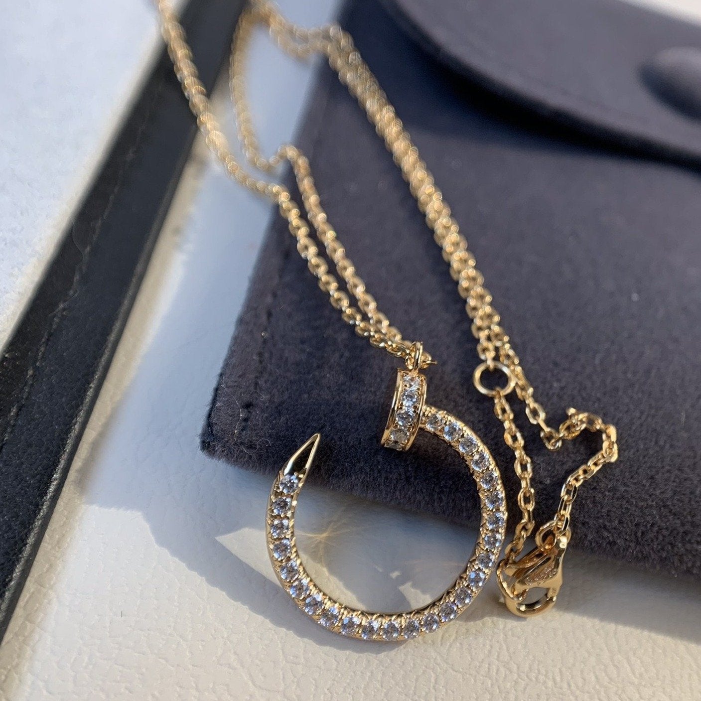 ¡®Jewelicorn¡¯JUSTE NECKLACE PINK GOLD DIAMONDS