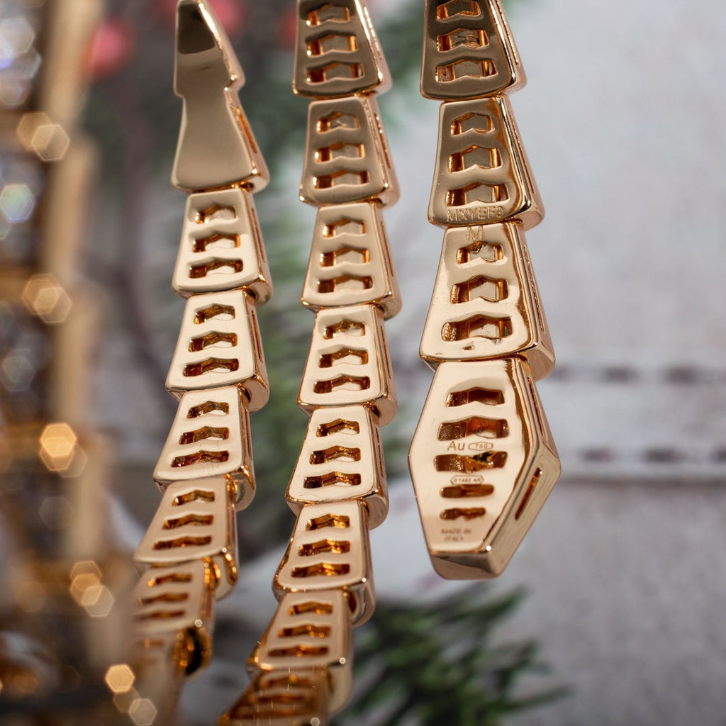 ¡®Jewelicorn¡¯SERPENTI BRACELET PINK GOLD DIAMOND DOUBLE ROW