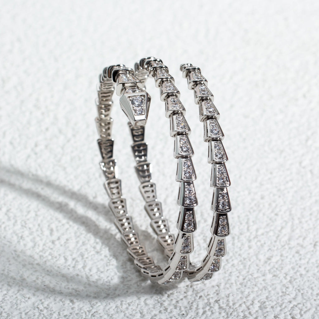 ¡®Jewelicorn¡¯SERPENTI BRACELET SILVER DIAMOND DOUBLE ROW