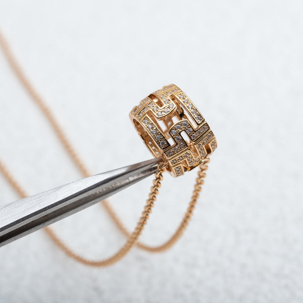 ¡®Jewelicorn¡¯PARENTESI NECKLACE PINK GOLD DIAMOND