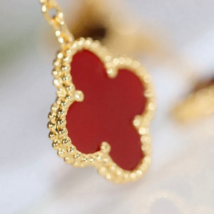 ®Jewelicorn®クローバー 2モチーフ タイガーアイ カーネリアン イヤリング