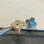 ®Jewelicorn®クローバー ミディアム 1モチーフ グレー モップ ダイヤモンド イヤリング