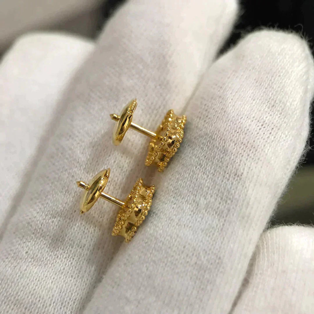 ®Jewelicorn®クローバーミニ9.5mmマラカイトイヤリング