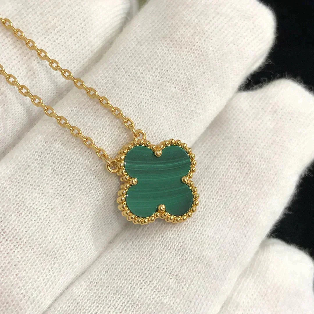 ¡®Jewelicorn¡¯CLOVER 15MM MALACHITE SINGLE FLOWER  NECKLACE