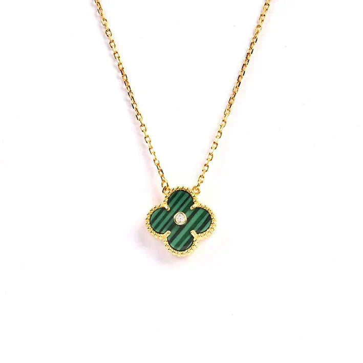 ¡®Jewelicorn¡¯CLOVER 15MM DIAMOND TURQUOISE NECKLACE