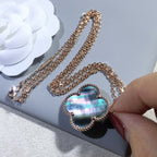 ®Jewelicorn®クローバー 25mm ゴールド ダークモップ ビッグクローバーネックレス