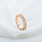 ¡®Jewelicorn¡¯SERPENTI RING PINK GOLD DIAMOND PAVED 3MM