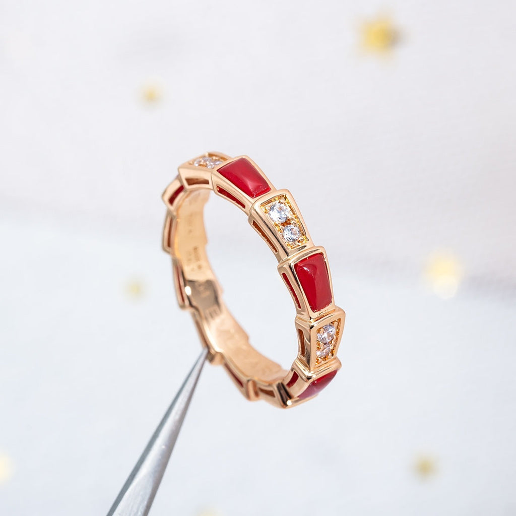 ¡®Jewelicorn¡¯SERPENTI RING PINK GOLD CARNELIAN DIAMOND 3MM
