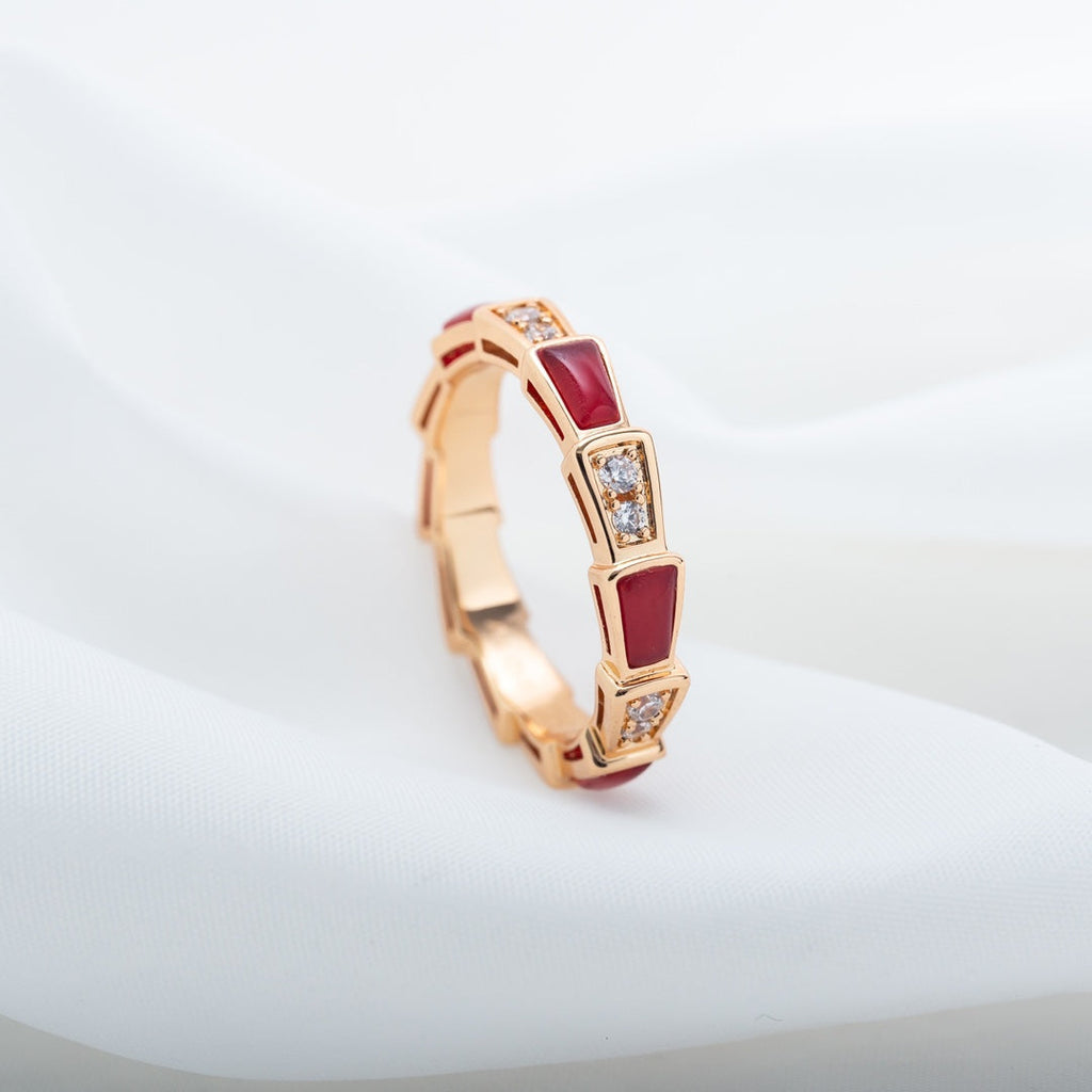 ¡®Jewelicorn¡¯SERPENTI RING PINK GOLD CARNELIAN DIAMOND 3MM