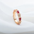 ¡®Jewelicorn¡¯SERPENTI RING PINK GOLD CARNELIAN DIAMOND 3MM