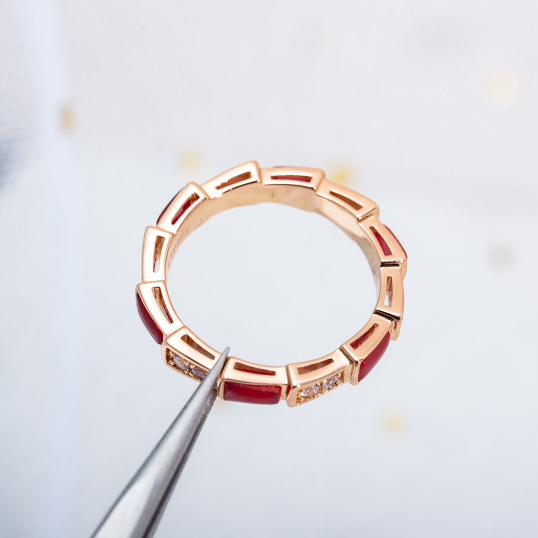 ¡®Jewelicorn¡¯SERPENTI RING PINK GOLD CARNELIAN DIAMOND 3MM