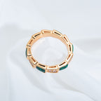 ¡®Jewelicorn¡¯SERPENTI RING PINK GOLD MALACHITE DIAMOND 3MM