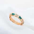 ¡®Jewelicorn¡¯SERPENTI RING PINK GOLD MALACHITE DIAMOND 3MM