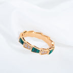 ¡®Jewelicorn¡¯SERPENTI RING PINK GOLD MALACHITE DIAMOND 3MM