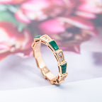¡®Jewelicorn¡¯SERPENTI RING PINK GOLD MALACHITE DIAMOND 3MM