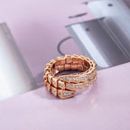 ¡®Jewelicorn¡¯SERPENTI RING PINK GOLD DIAMOND DOUBLE ROW