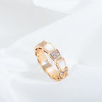 ¡®Jewelicorn¡¯SERPENTI RING PINK GOLD MOP DIAMOND PAVED 4MM