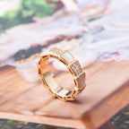 ¡®Jewelicorn¡¯SERPENTI RING PINK GOLD MOP DIAMOND PAVED 4MM