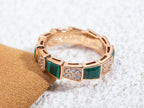 ¡®Jewelicorn¡¯SERPENTI RING PINK GOLD MALACHITE DIAMOND PAVED 4MM