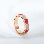 ¡®Jewelicorn¡¯SERPENTI RING PINK GOLD CARNELIAN DIAMOND PAVED 4MM