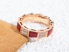 ¡®Jewelicorn¡¯SERPENTI RING PINK GOLD CARNELIAN DIAMOND PAVED 4MM
