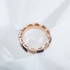 ¡®Jewelicorn¡¯SERPENTI RING PINK GOLD BLACK MOP DIAMOND PAVED 4MM