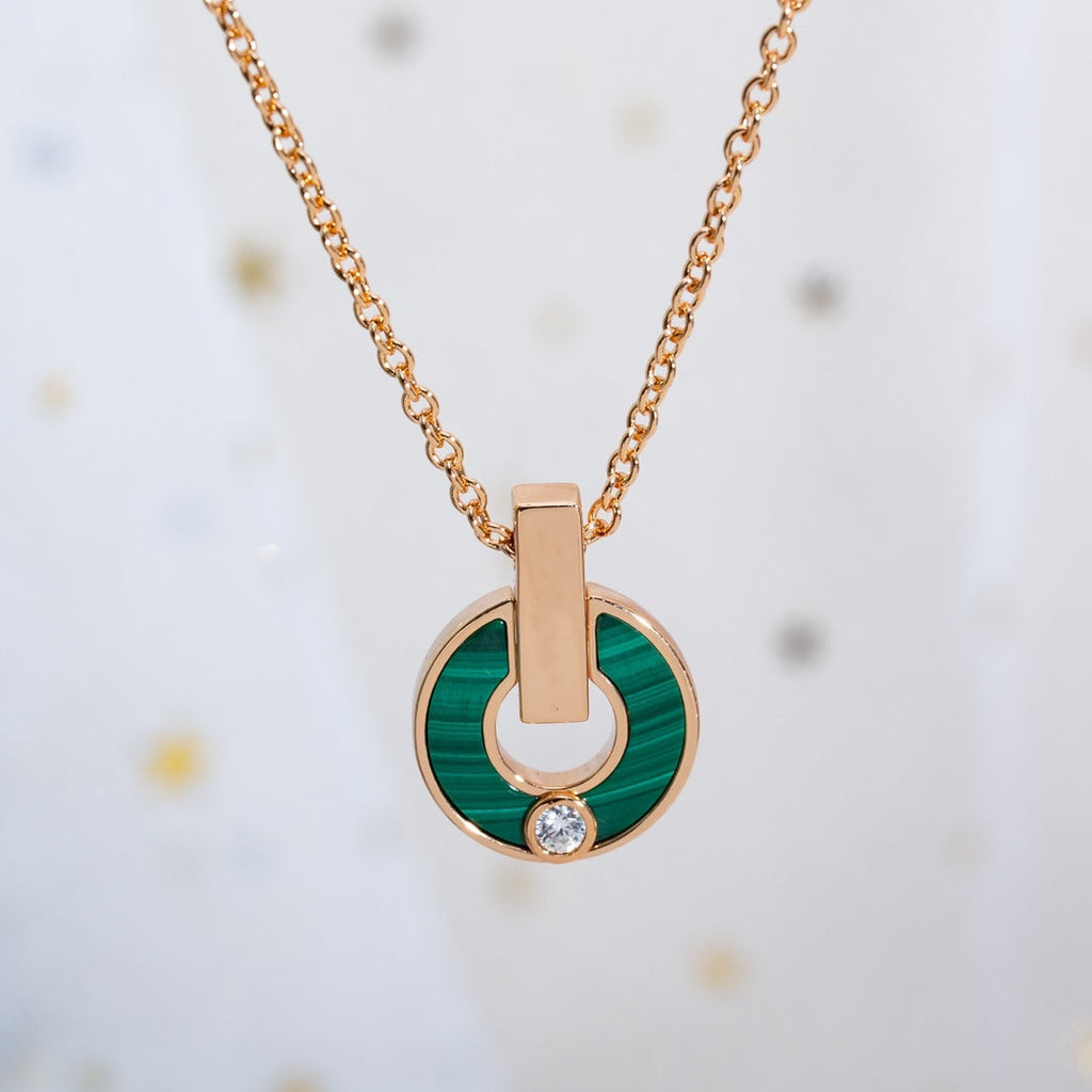 ¡®Jewelicorn¡¯GARI NECKLACE PINK GOLD MALACHITE