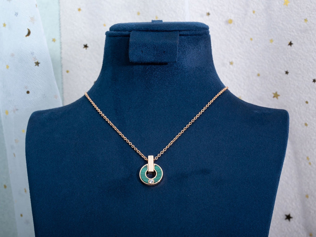 ¡®Jewelicorn¡¯GARI NECKLACE PINK GOLD MALACHITE