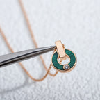 ¡®Jewelicorn¡¯GARI NECKLACE PINK GOLD MALACHITE