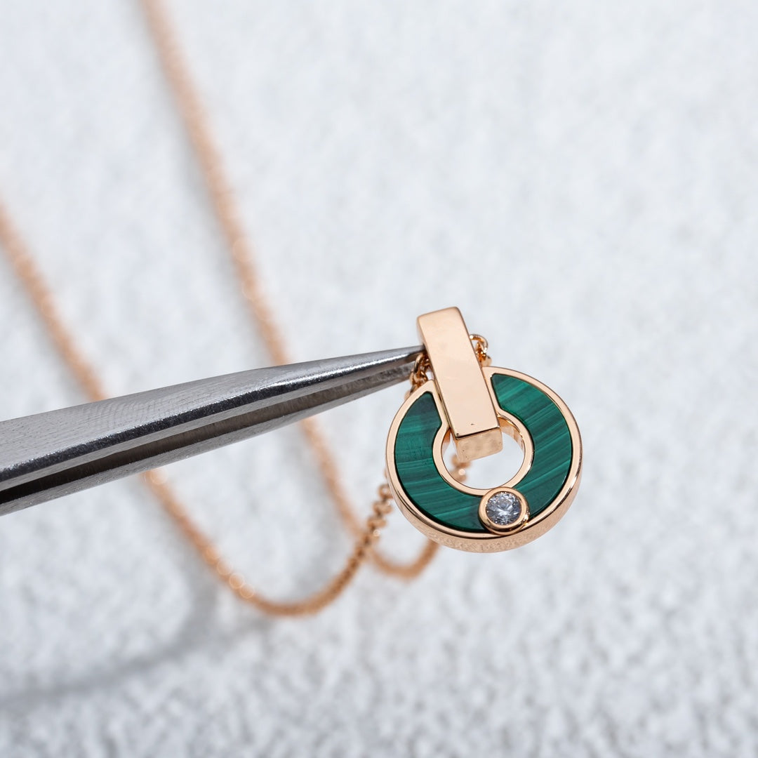 ¡®Jewelicorn¡¯GARI NECKLACE PINK GOLD MALACHITE