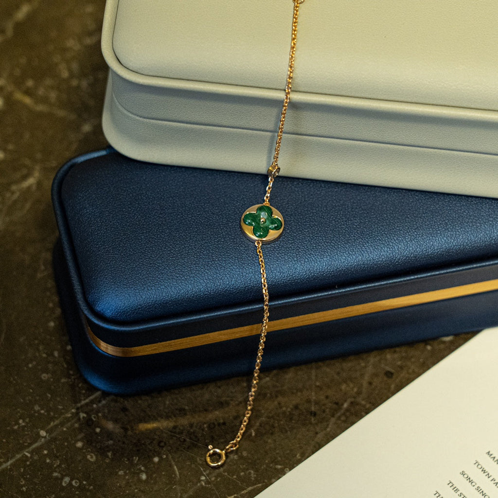 ¡®Jewelicorn¡¯サン マラカイト 1ダイヤモンド ピンクゴールド ブレスレット