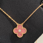 ¡®Jewelicorn¡¯CLOVER 15MM DIAMOND RHODONITE NECKLACE