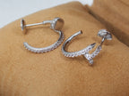 ¡®Jewelicorn¡¯JUSTE EARRINGS 12.75MM SILVER DIAMOND