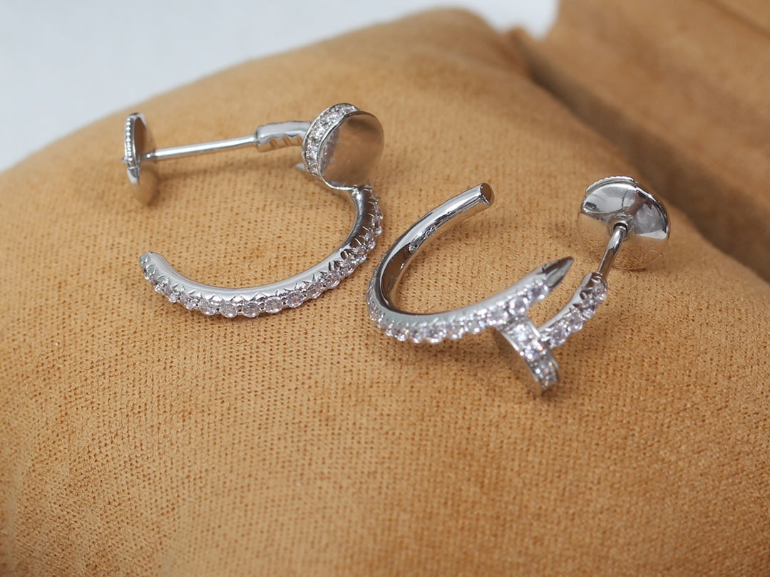 ¡®Jewelicorn¡¯JUSTE EARRINGS 12.75MM SILVER DIAMOND