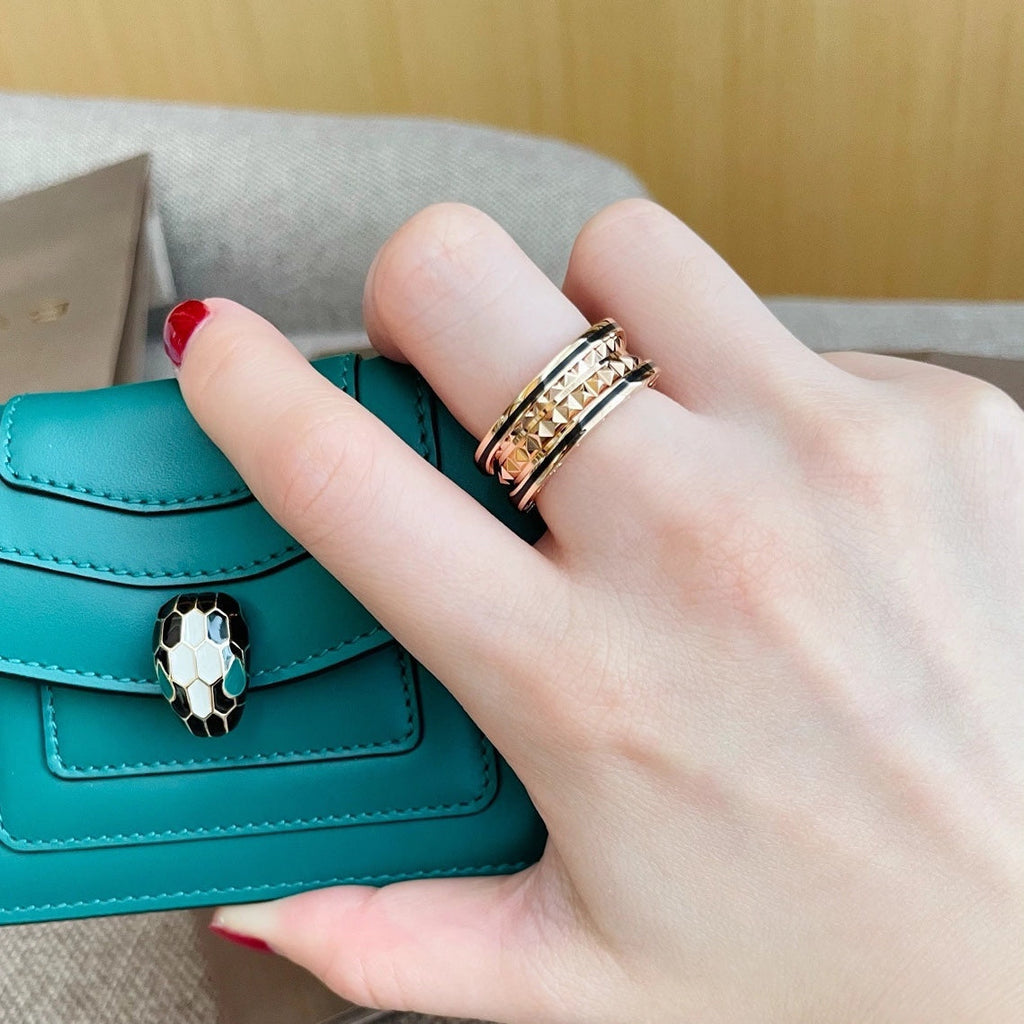 ¡®Jewelicorn¡¯ZERO 1 PINK GOLD BLACK CERAMIC RING