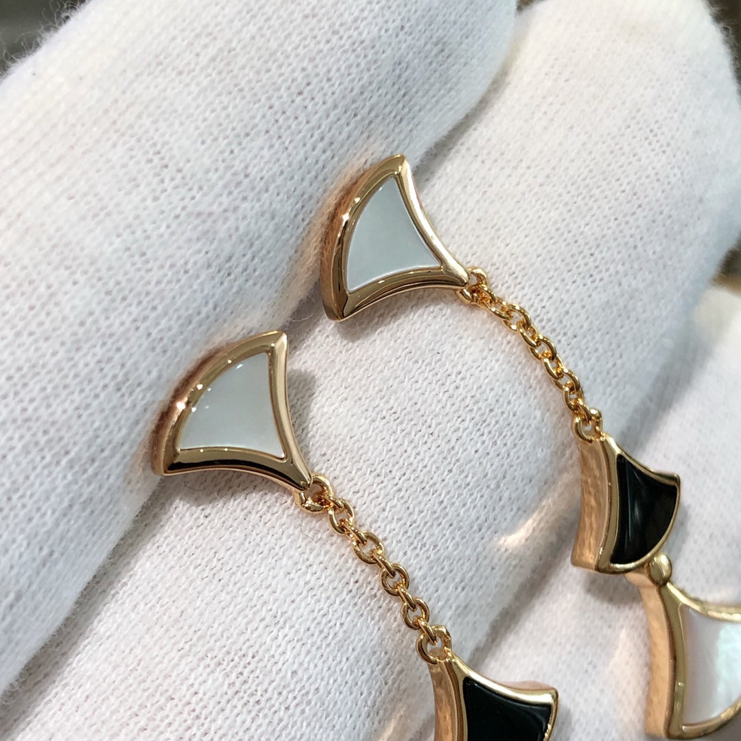 ¡®Jewelicorn¡¯DREAM EARRINGS 3 MOTIFS ONYX MOP PINK GOLD