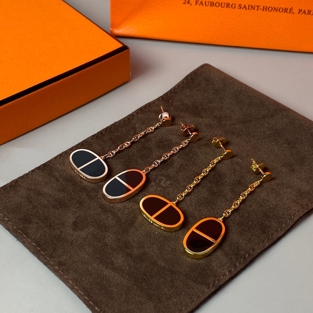 ®Jewelicorn® チェーン ヴェルソ ブラック セラミック イヤリング