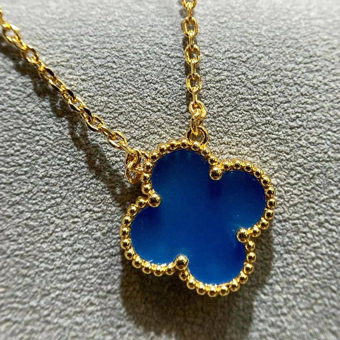 ¡®Jewelicorn¡¯CLOVER 15MM BLUE AGATE NECKLACE