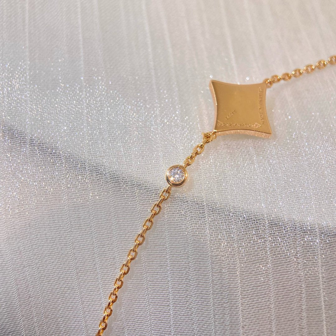 ®Jewelicorn®カラースターピンクゴールドダイヤモンドブレスレット