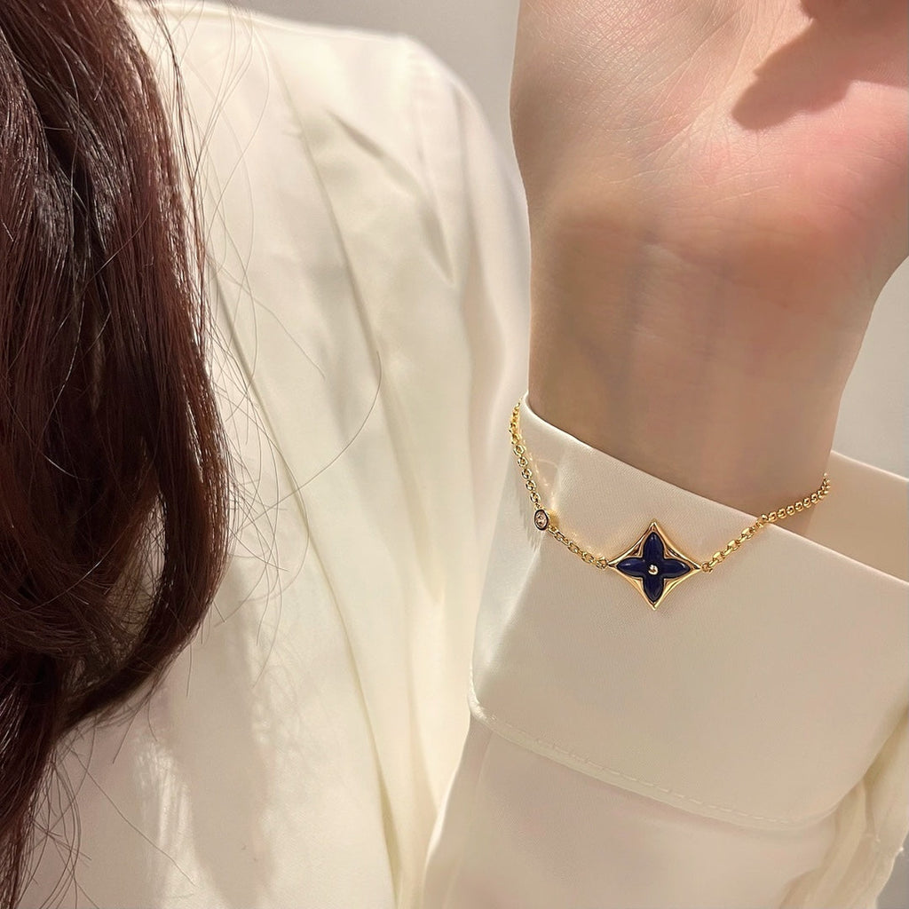 ®Jewelicorn®カラースターピンクゴールドダイヤモンドブレスレット