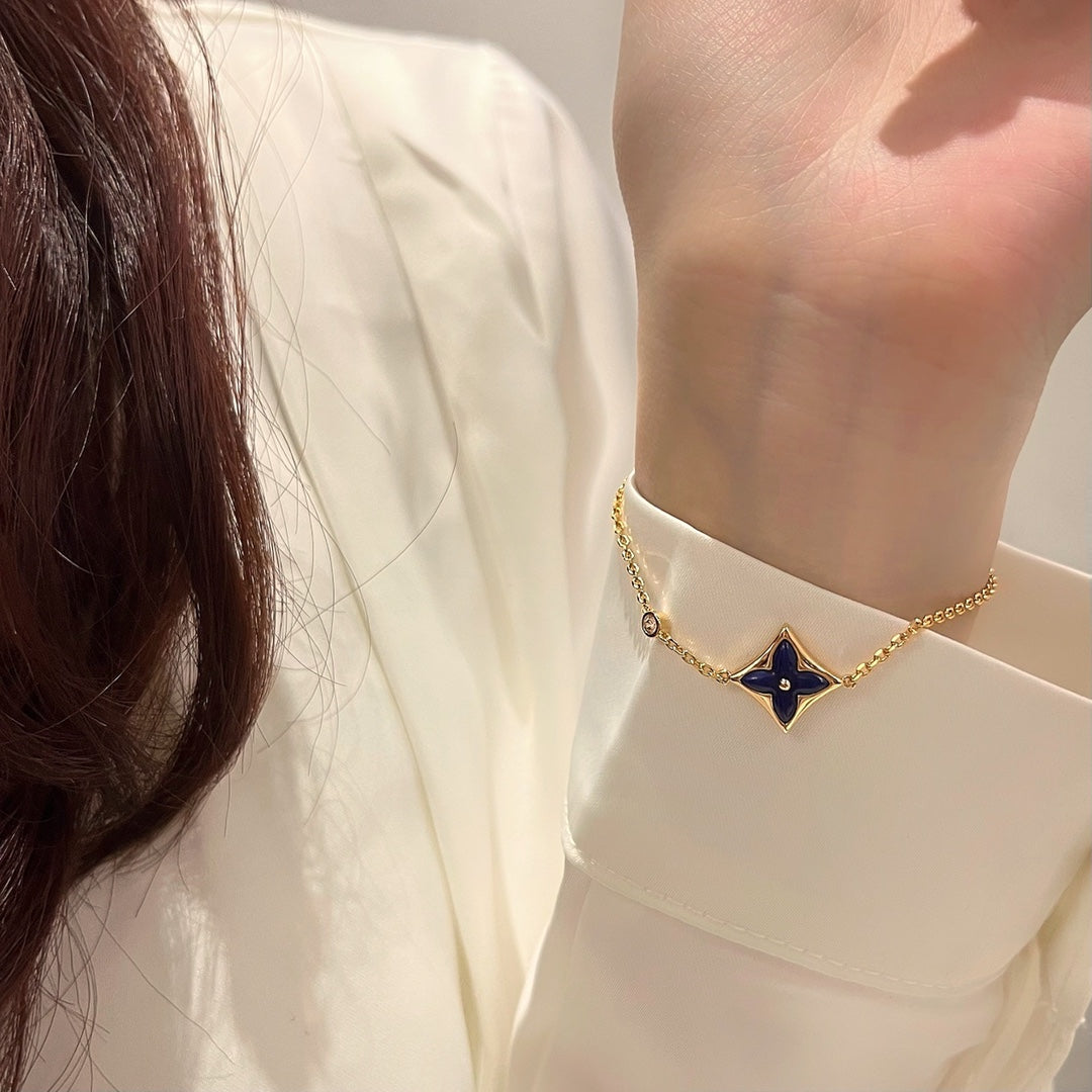 ®Jewelicorn®カラースターピンクゴールドダイヤモンドブレスレット