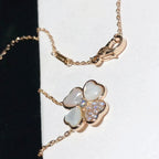 ¡®Jewelicorn¡¯CLOVER MOP DIAMOND ROSE GOLD NECKLACE