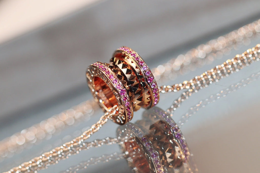 Jewelicorn Zero 1 Rock Halskette aus rosafarbenem Gold mit rosa Diamanten